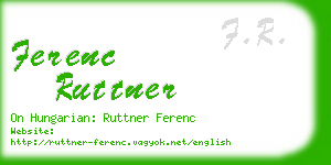 ferenc ruttner business card